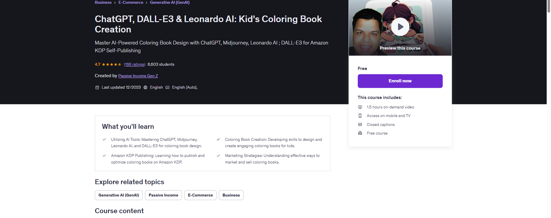 ChatGPT, DALL-E3 & Leonardo AI: Kid's Coloring Book Creation