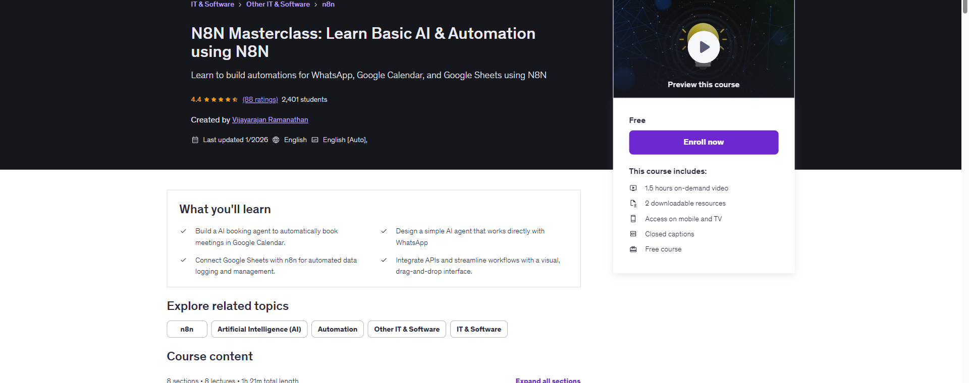 N8N Masterclass: Learn Basic AI & Automation using N8N