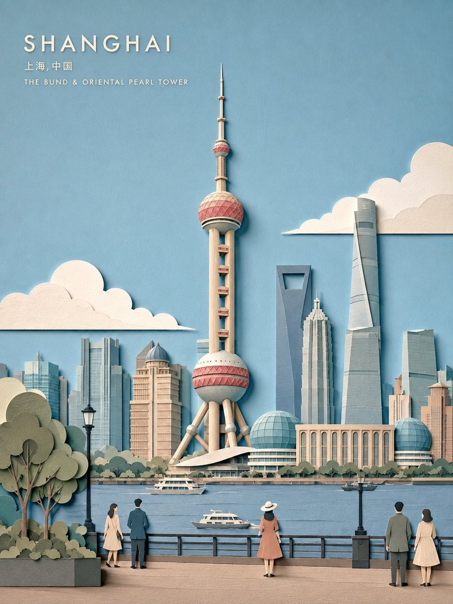 Papercut Travel Poster Illustration preview
