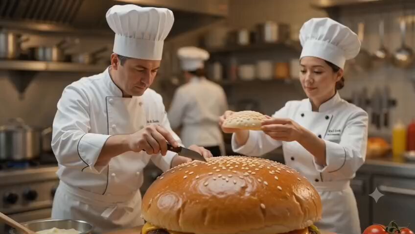 Miniature Chefs Make Giant Burger preview