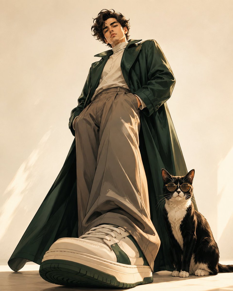 Fashion Illustration: Handsome Man & Cat preview