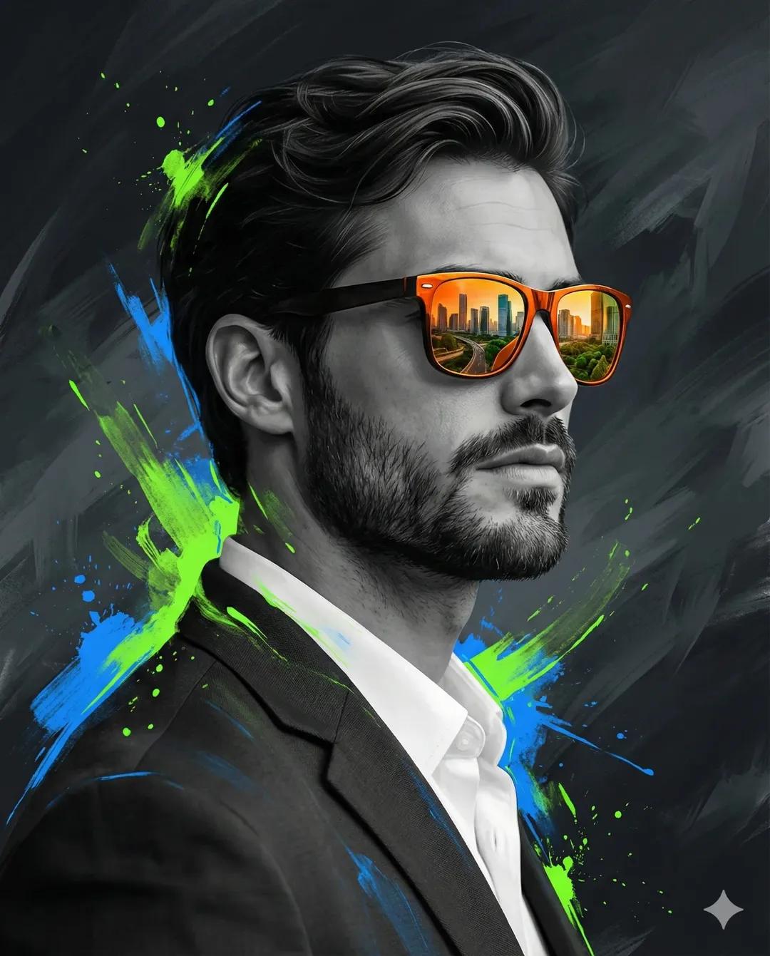 Futuristic Monochrome Portrait preview