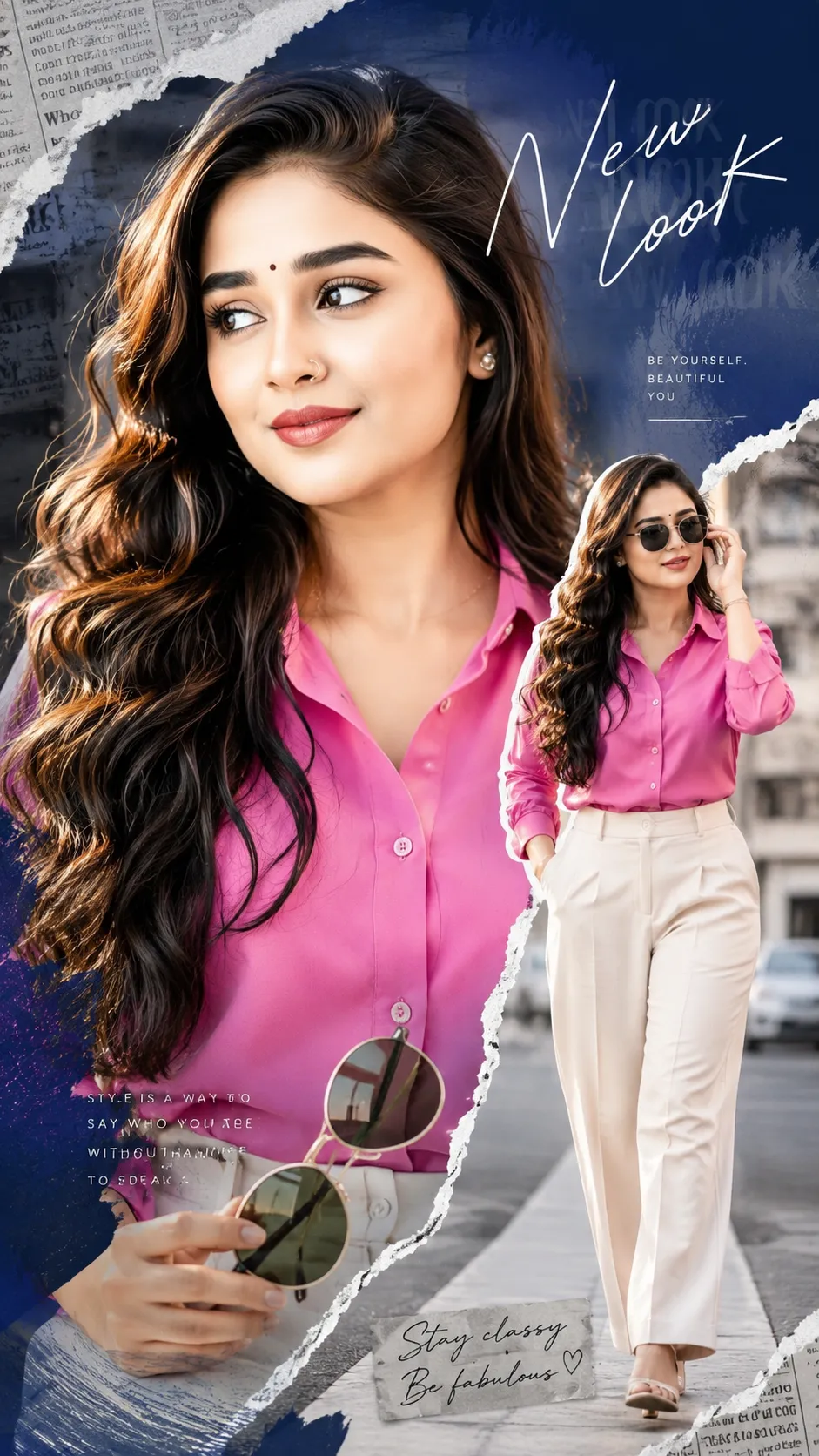 Glamorous woman editorial collage preview