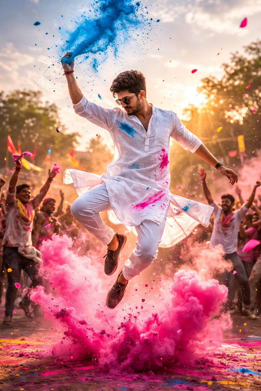 Energetic Holi Celebration Jump preview
