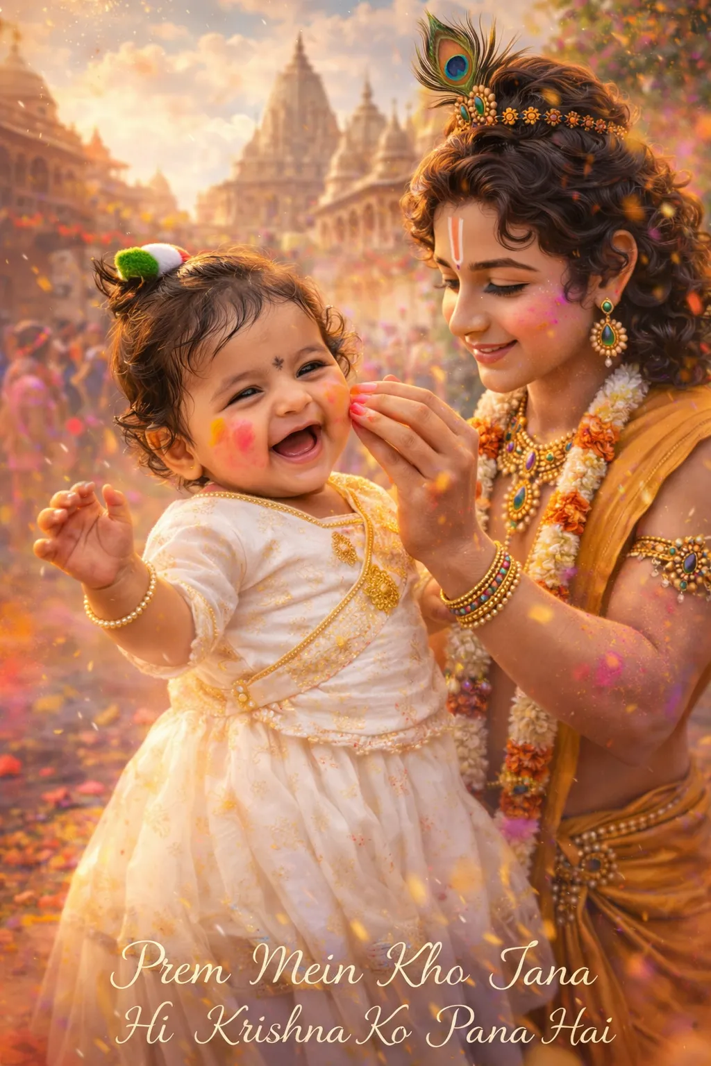 Baby Playing Holi With Krishna preview