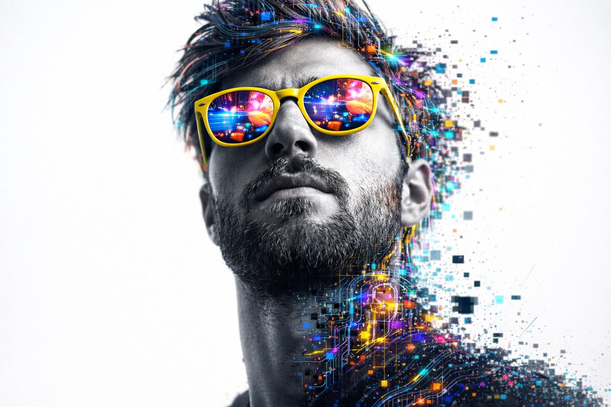 Cybernetic Glitch Art Portrait preview