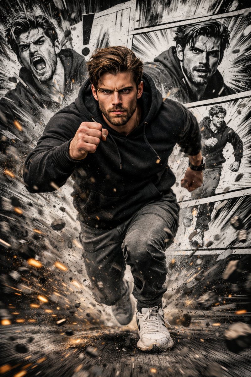 Cinematic Comic Action Portrait preview