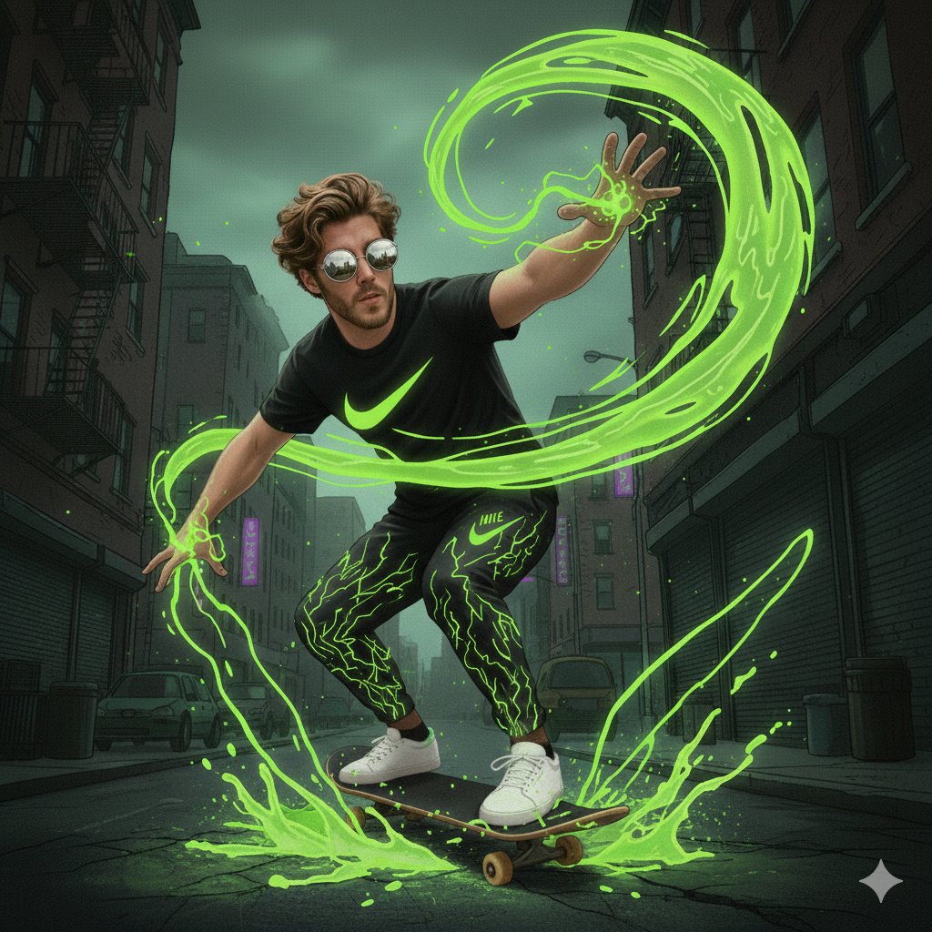Neon Green Skater Action preview
